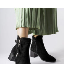 Czarne botki na niskim słupku Bédard – Solea