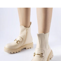 Beżowe botki z widocznym protektorem Sailetto – Solea