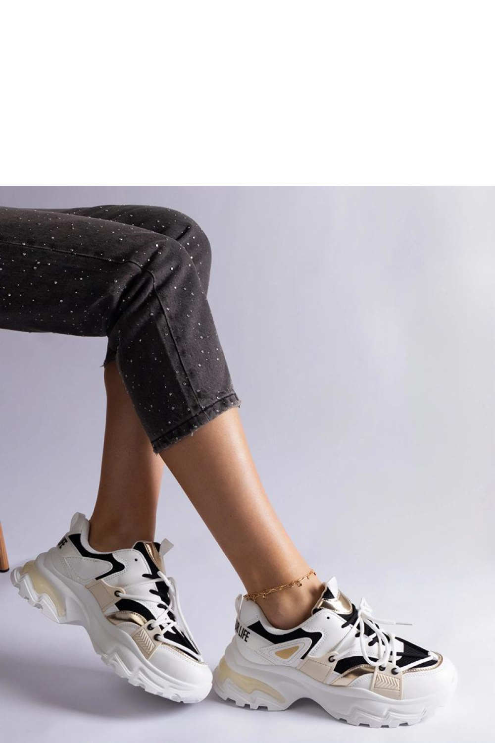 Biało-czarne sneakersy sportowe Sulamita - Solea - obrazek 2