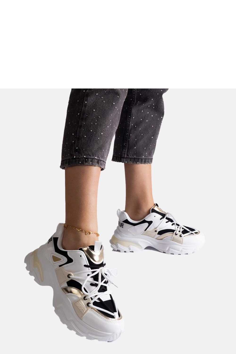 Biało-czarne sneakersy sportowe Sulamita - Solea - obrazek 3