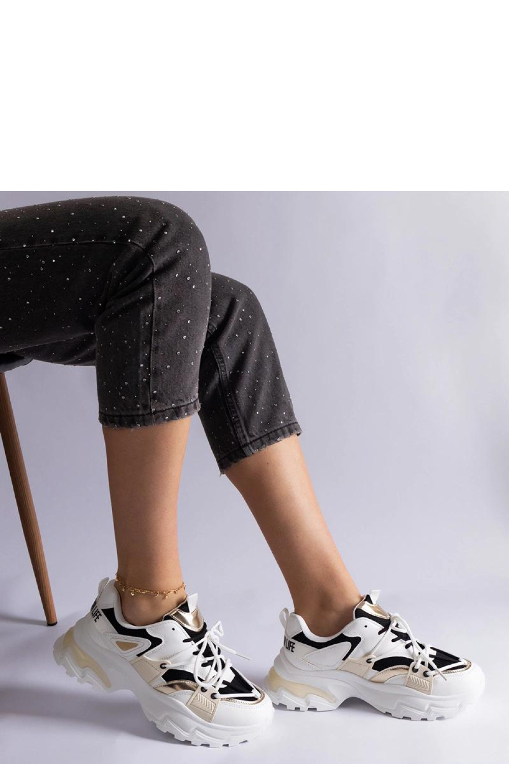 Biało-czarne sneakersy sportowe Sulamita - Solea - obrazek 4