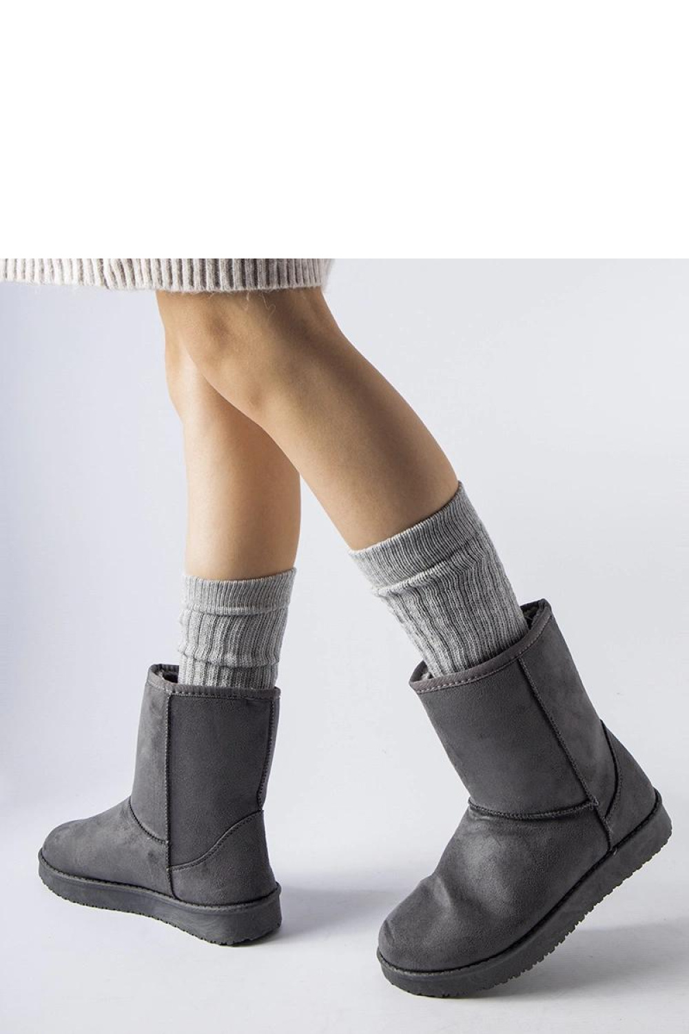 Szare ocieplane klasyczne śniegowce Libero - Solea - obrazek 3