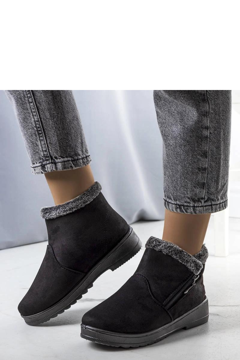 Czarne ocieplane śniegowce z futerkiem Wren - Solea - obrazek 2