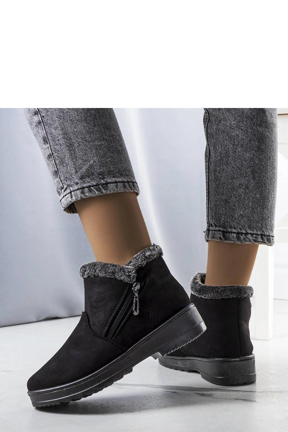 Czarne ocieplane śniegowce z futerkiem Wren - Solea - obrazek 3