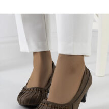 Brązowe czółenka z marszczeniem Santro – Solea