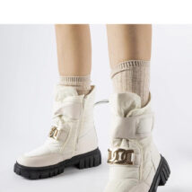 Beżowe śniegowce z ozdobną klamerką Athos – Solea