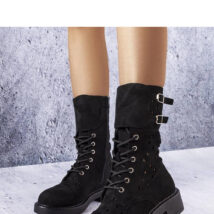 Czarne ażurowe botki Legault – Solea