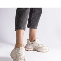 Beżowe sneakersy na masywnej podeszwie Adoma – Solea