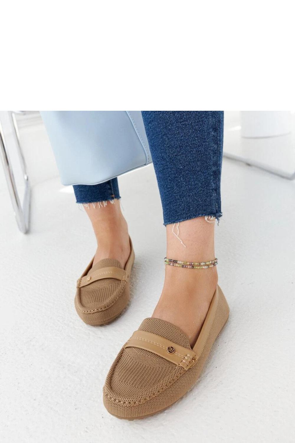 Beżowe materiałowe mokasyny Fombio - Solea - obrazek 3