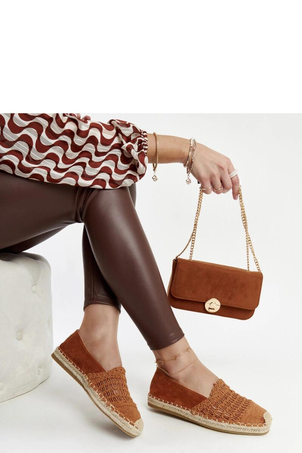 Brązowe ażurowe espadryle Gordana - Solea - obrazek 2