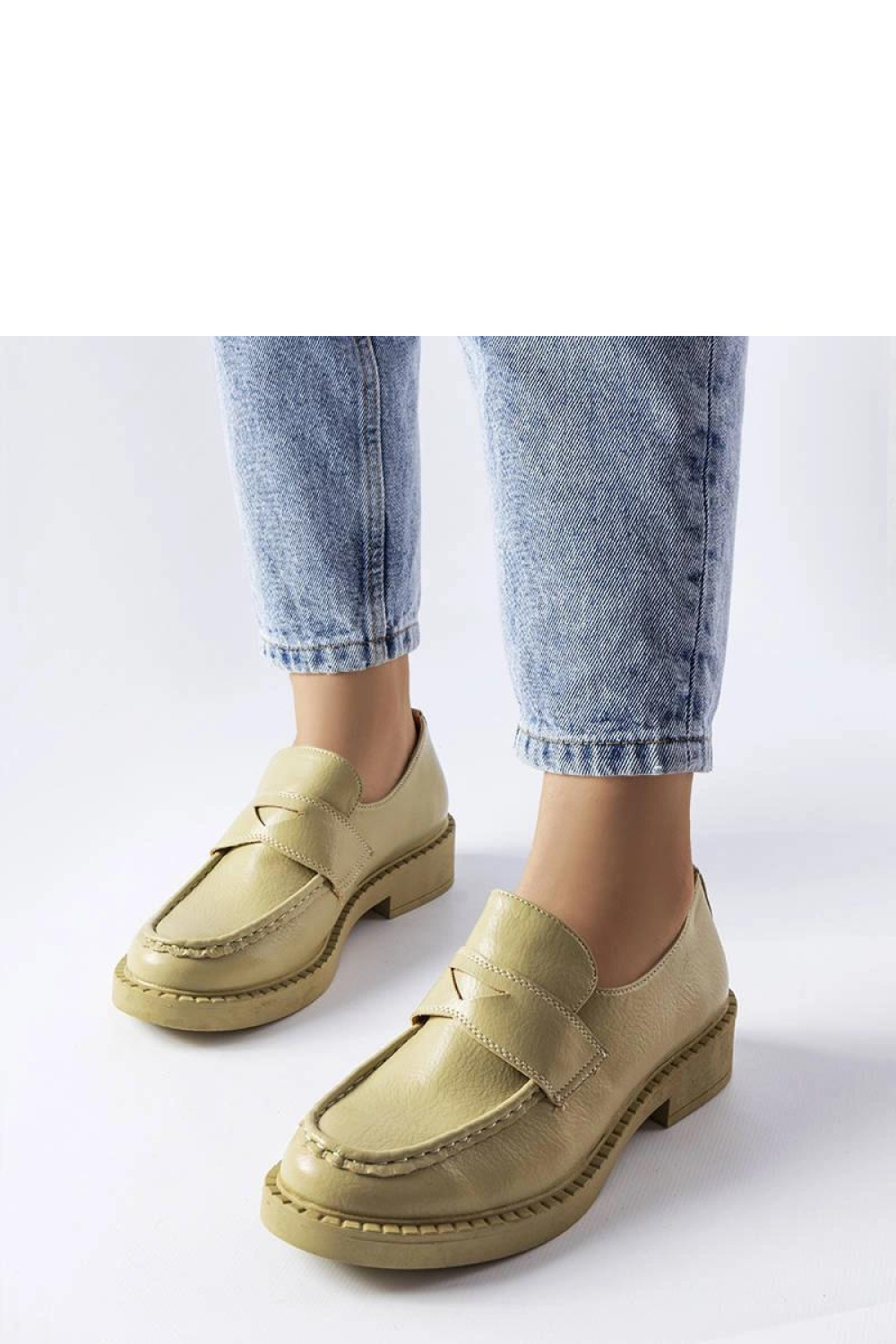 Zielone eleganckie mokasyny Élodie - Solea - obrazek 3