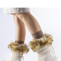 Beżowe śniegowce z ozdobnym futerkiem Igne – Solea