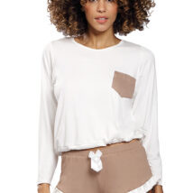 Piżama Komplet Model Ronnie Cappuccino – DKaren