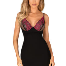 Komplet Model Rosenty Chemise Black/Pink – Obsessive