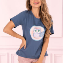 Piżama Damska Model Pygmy Owl Blue/Pink – Livia Corsetti Fashion