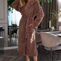 Szlafrok Damski Model 2402 Geo Long Czekolada – L&L collection