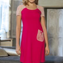 Koszulka nocna Koszula Nocna Model Linet Light Rubin – Babella