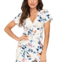 Koszulka nocna Koszula Nocna Model Astrid Ecru – Donna