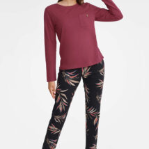 Piżama Damska Model Garden 40929-83X Bordo/Black – Henderson