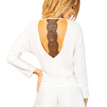 Piżama Komplet Model Chalandri wiskoza Ecru – Kalimo