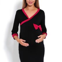 Koszulka nocna Koszula Nocna Ciążowa Model 1681 Black – PeeKaBoo