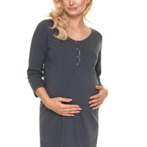 Koszulka nocna Koszula Nocna Ciążowa Model 0191 Grafit – PeeKaBoo