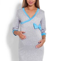 Koszulka nocna Koszula Nocna Ciążowa Model 1681 Grey – PeeKaBoo