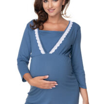 Koszulka nocna Koszula Nocna Ciążowa Model 0155 Blue – PeeKaBoo