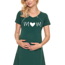 Koszulka nocna Koszula Nocna Ciążowa Model 0190 Green – PeeKaBoo