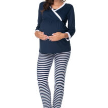 Piżama Ciążowa Model 0150 Navy/White – PeeKaBoo