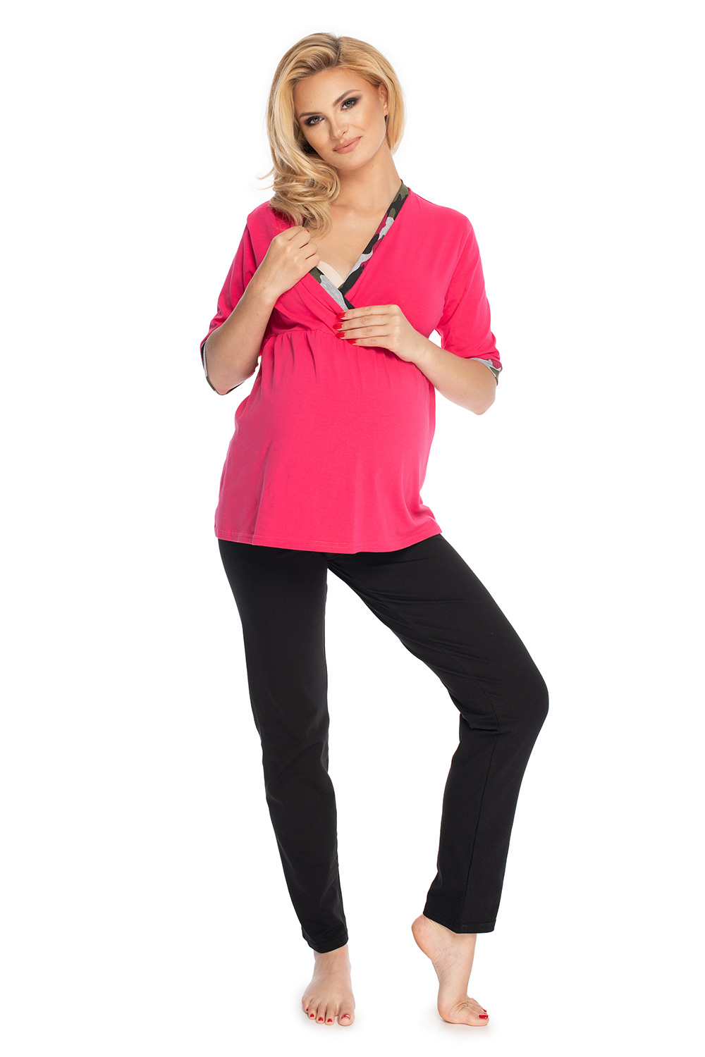 Piżama Damska Ciążowa Model 1711 Moro Bawełna - PeeKaBoo - obrazek 2