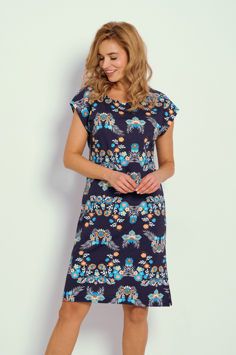 Koszulka nocna Koszula Nocna Model Jodie 3330 Navy - Taro - obrazek 2