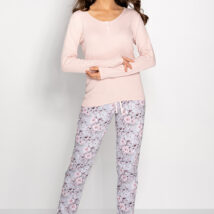 Piżama Damska Model Margarita Pink/Grey – Momenti Per Me