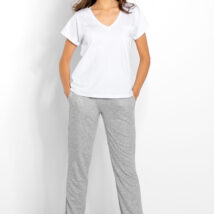 Piżama Komplet Model Chill Out White/Grey – Momenti Per Me