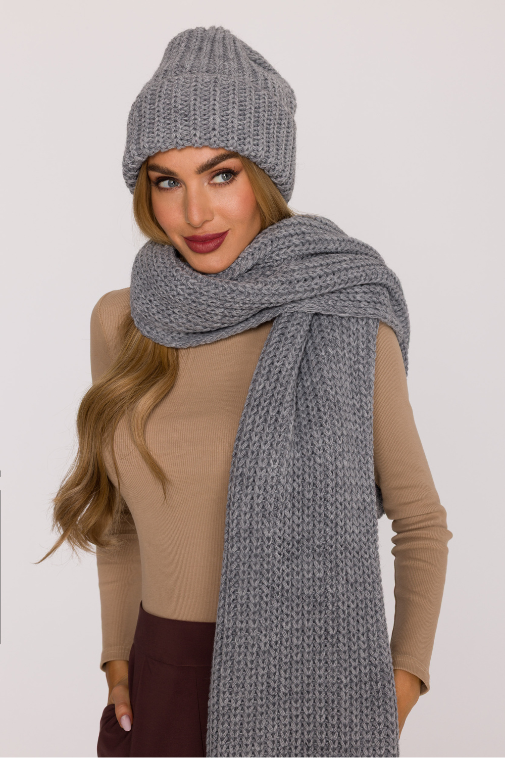 Czapka Model MOE895 Grey - Moe - obrazek 2