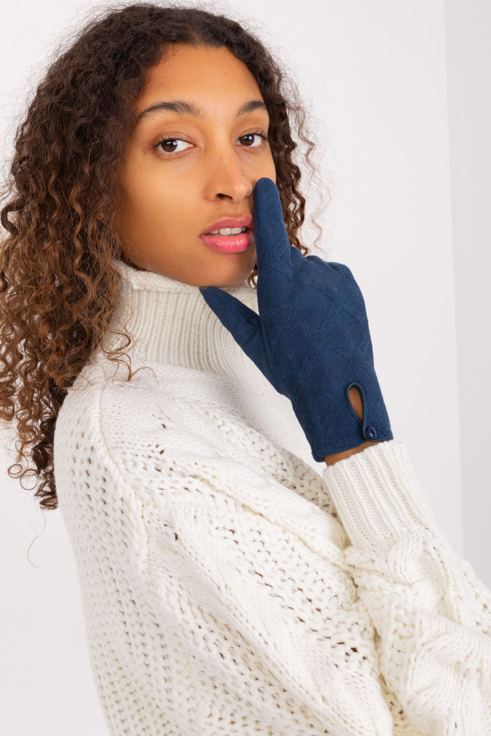 Rękawiczki ModelAT-RK-239502.87 Dark Blue - AT - obrazek 3