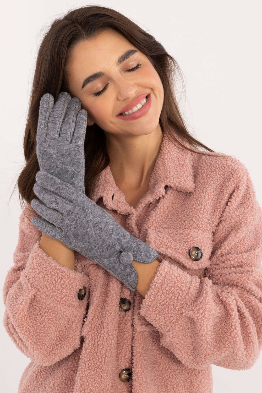 Rękawiczki Model AT-RK-23903.55 Grey - AT