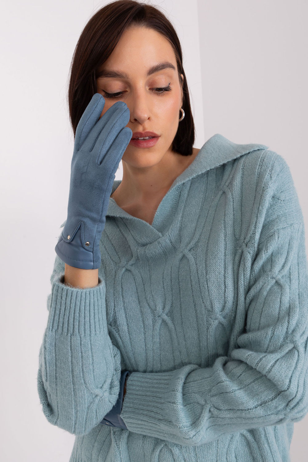 Rękawiczki Model AT-RK-239507.94P Grey/Blue - AT - obrazek 4