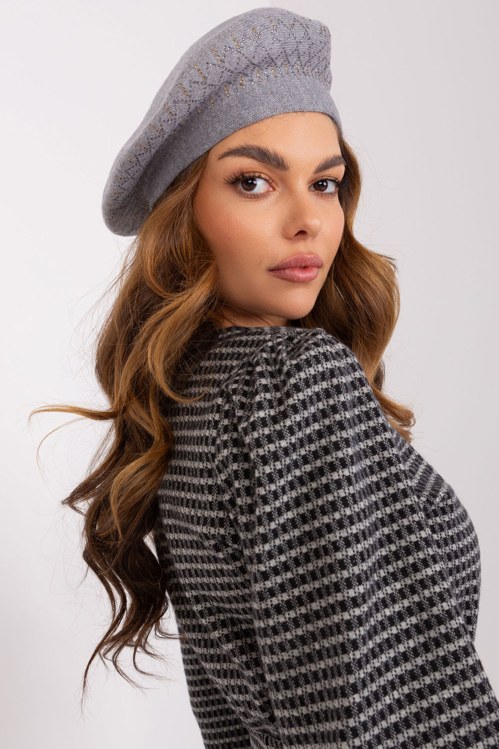 Beret Model AT-CZ-231605.24P Grey - AT - obrazek 2