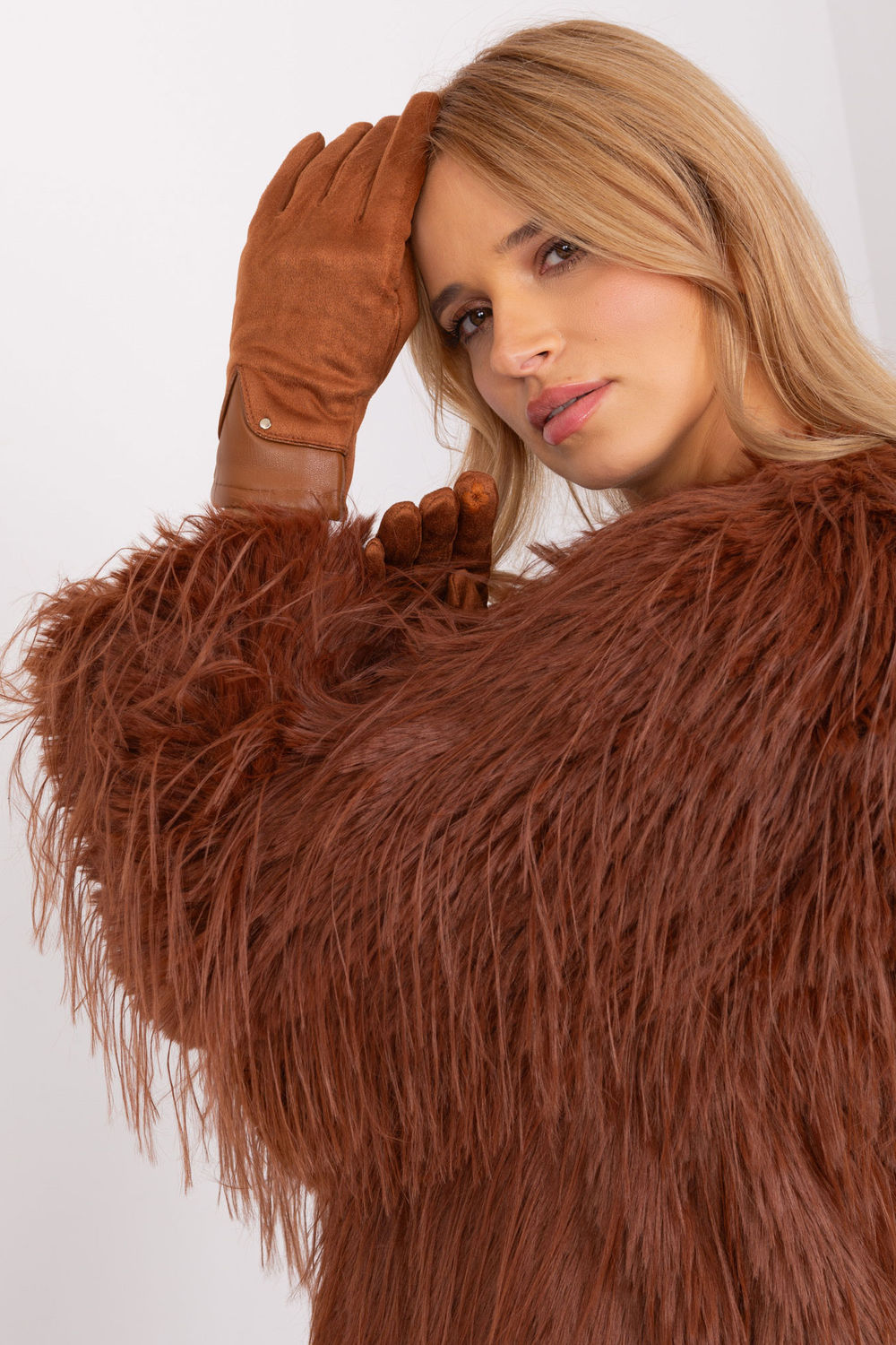 Rękawiczki Model AT-RK-239507.53P Light Brown - AT - obrazek 3