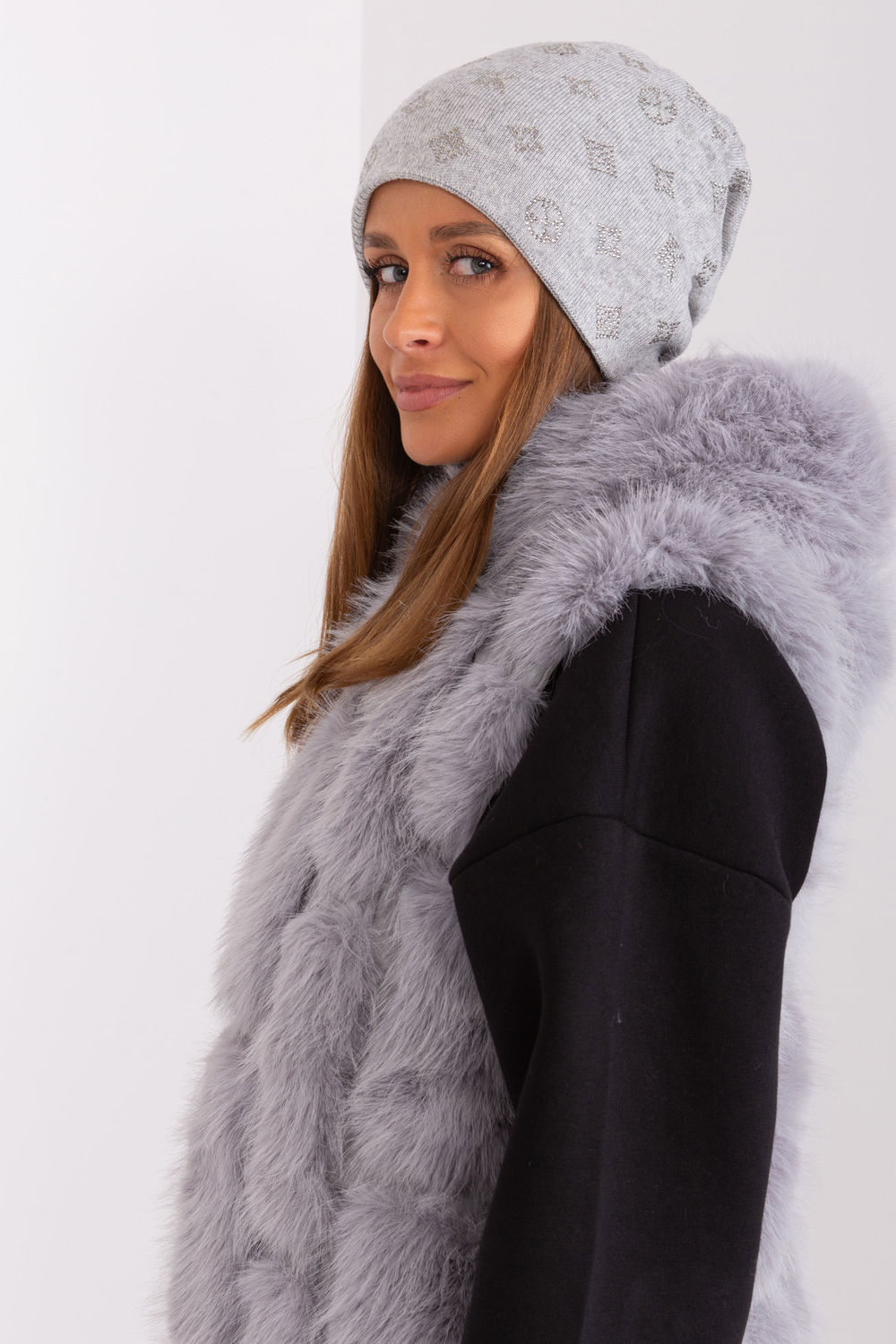 Czapka Model AT-CZ-2325.86 Grey - AT - obrazek 2