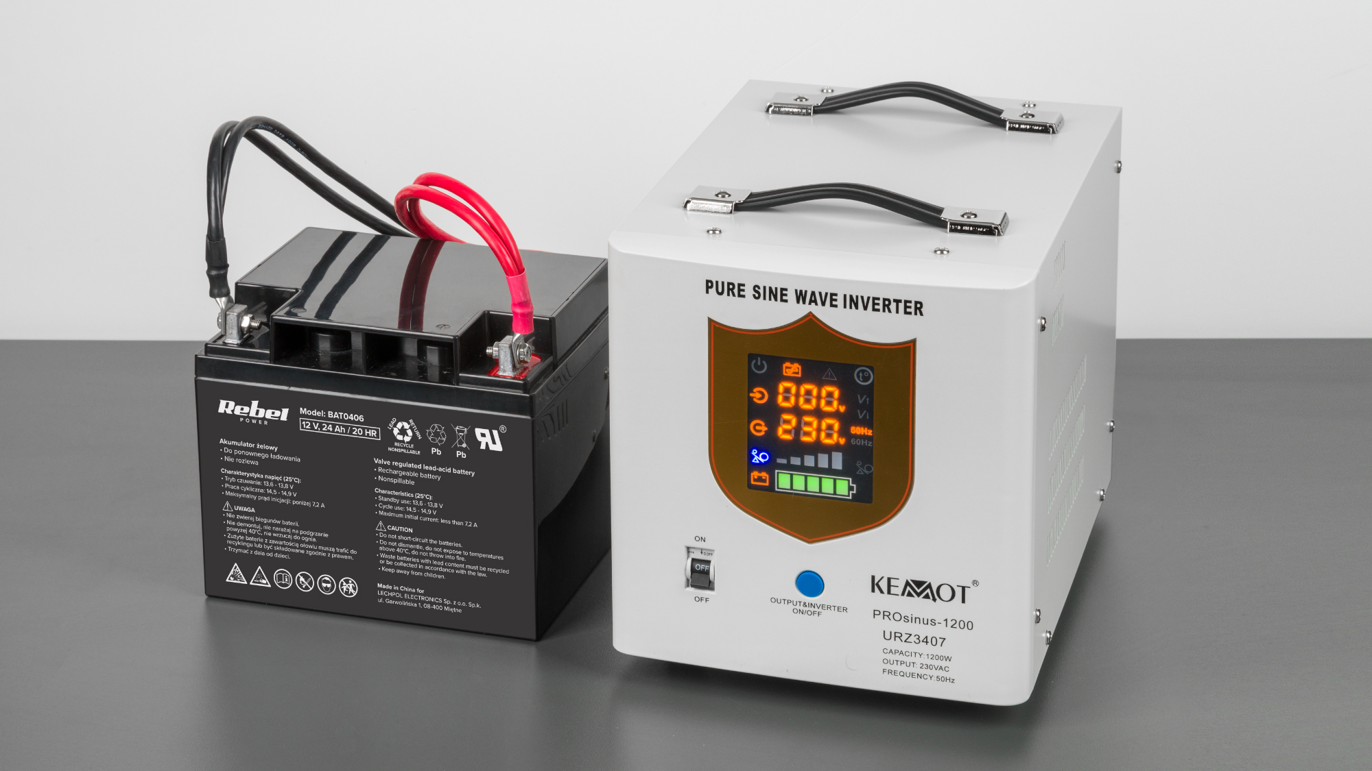 Akumulator żelowy Rebel 12V 7,5Ah - obrazek 2