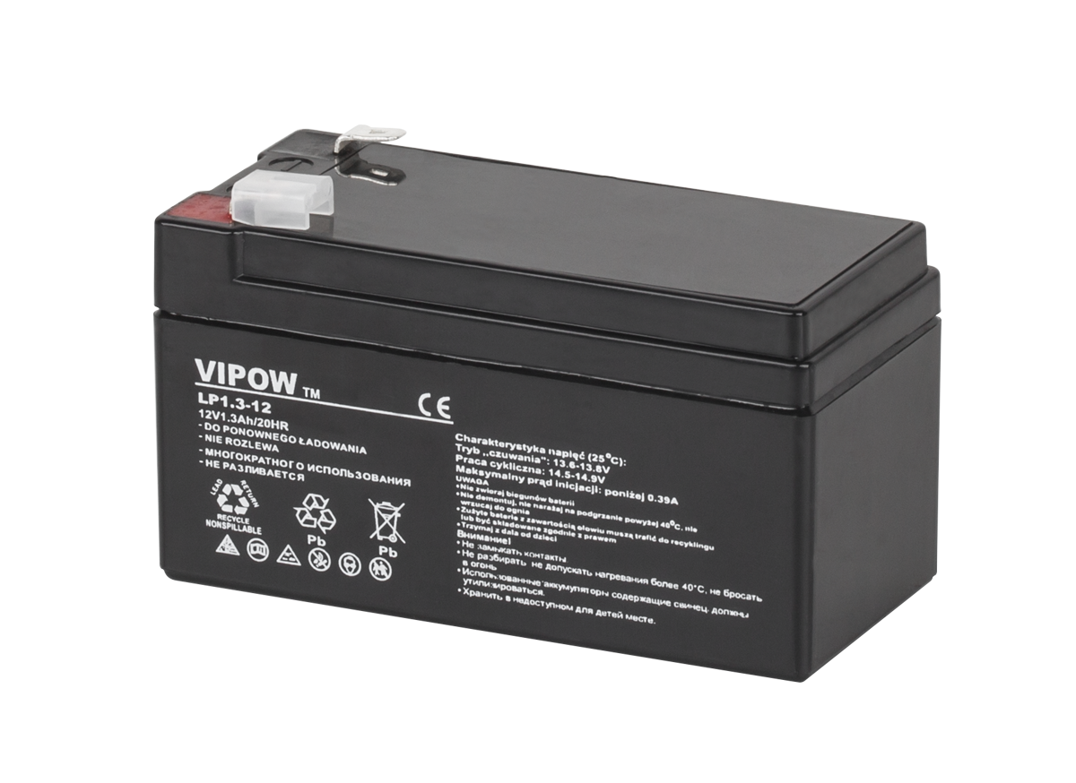 Akumulator żelowy VIPOW 12V 1.3Ah