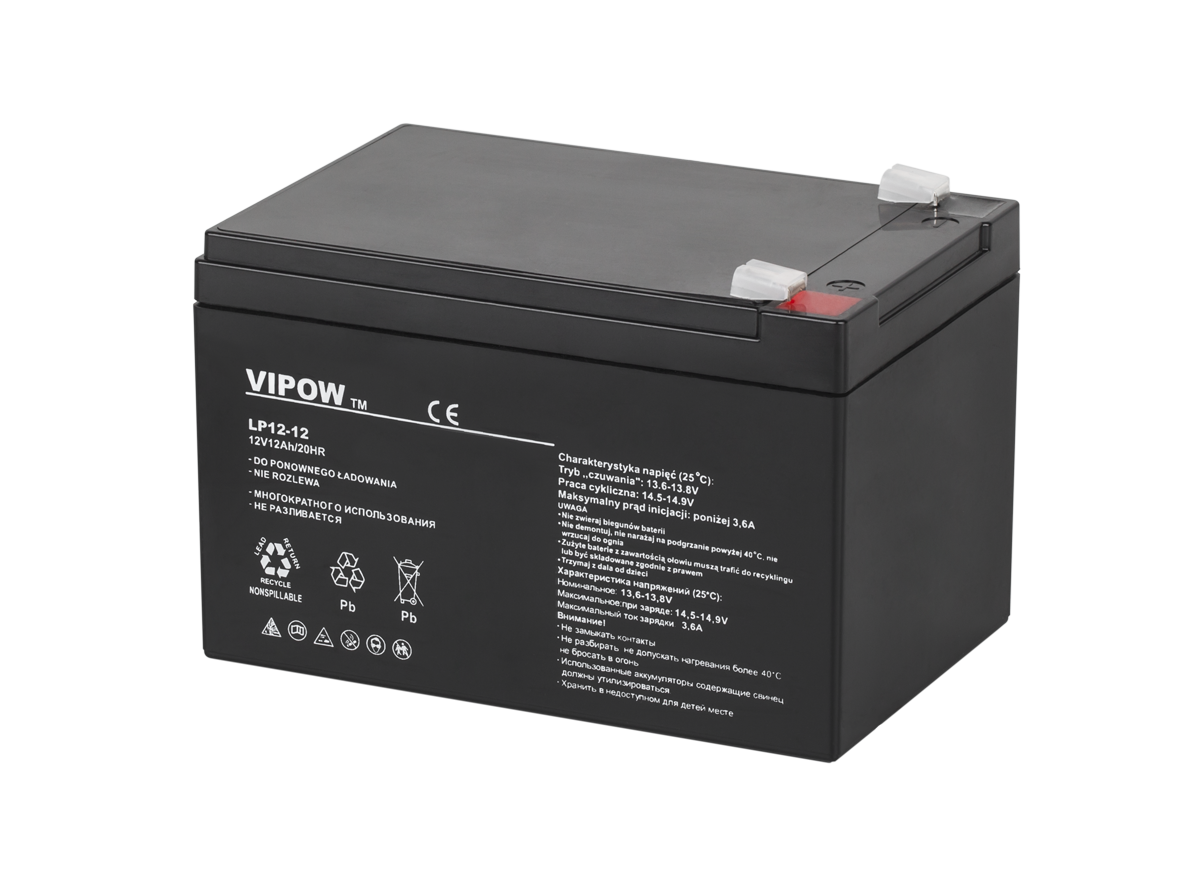 Akumulator żelowy VIPOW 12V 12Ah