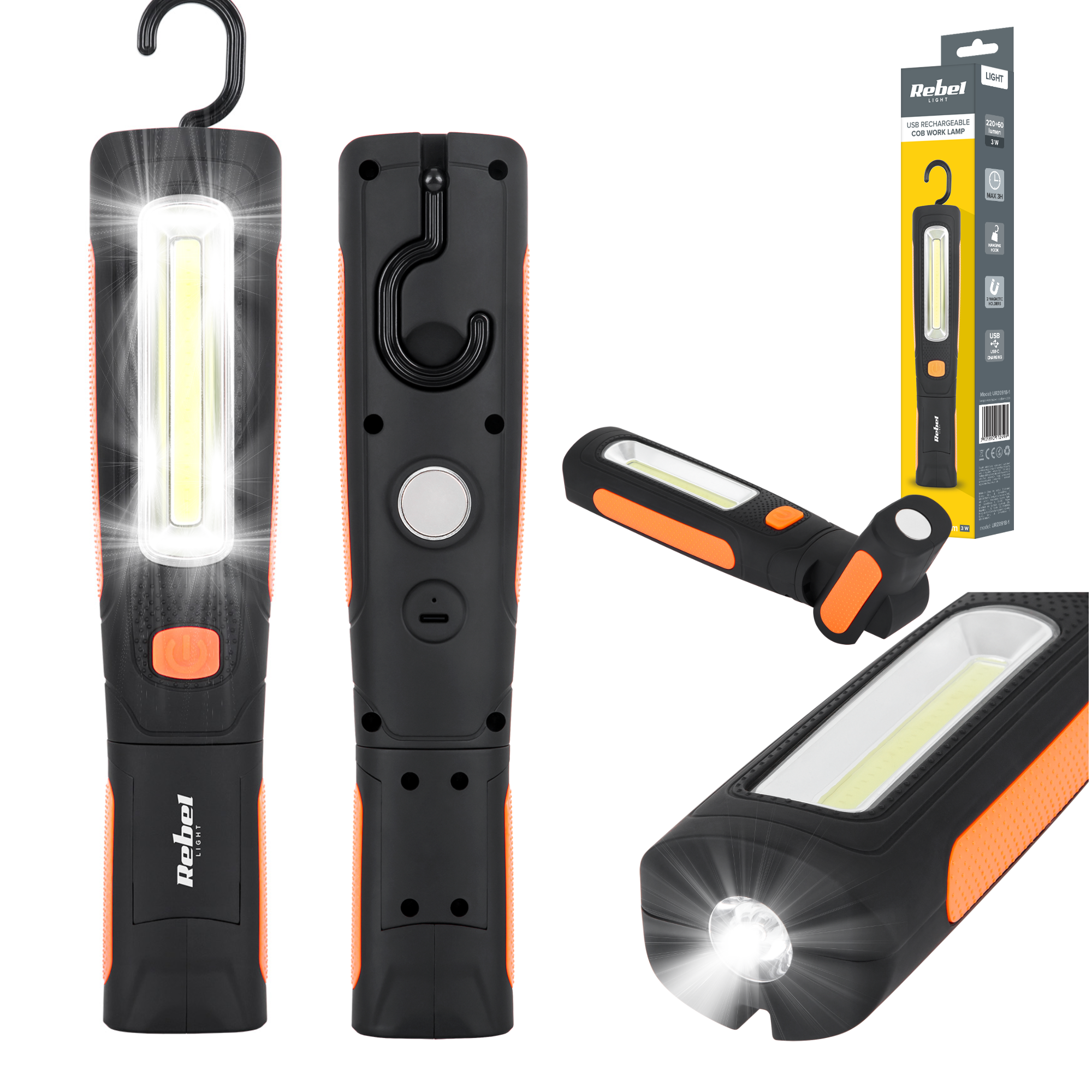 Akumulatorowa lampa warsztatowa Rebel - obrazek 7