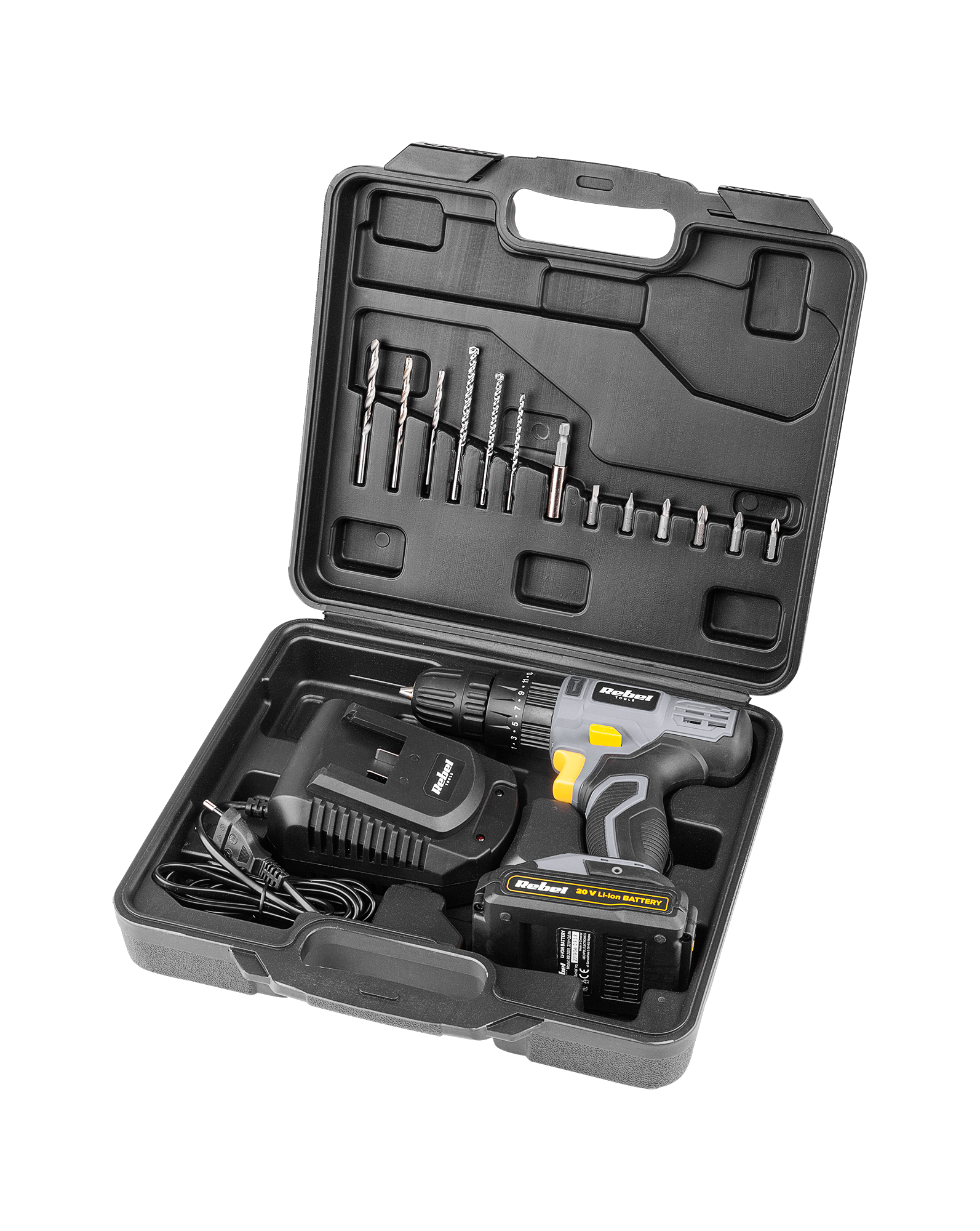 Akumulatorowa wiertarko-wkrętarka udarowa 20V 2A box - obrazek 8