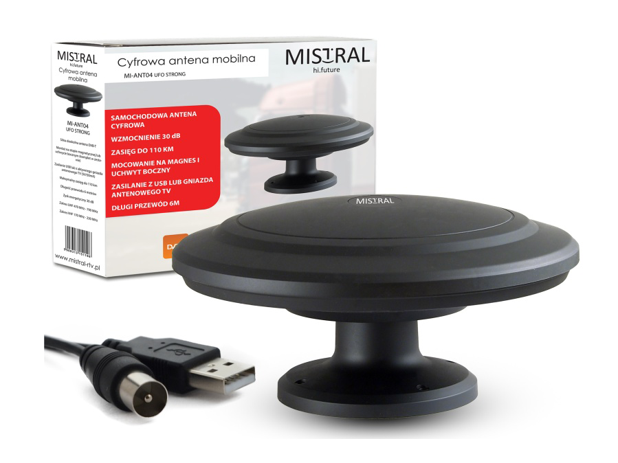 Antena samochodowa TV MI-ANT04 Mistral czarna - obrazek 3