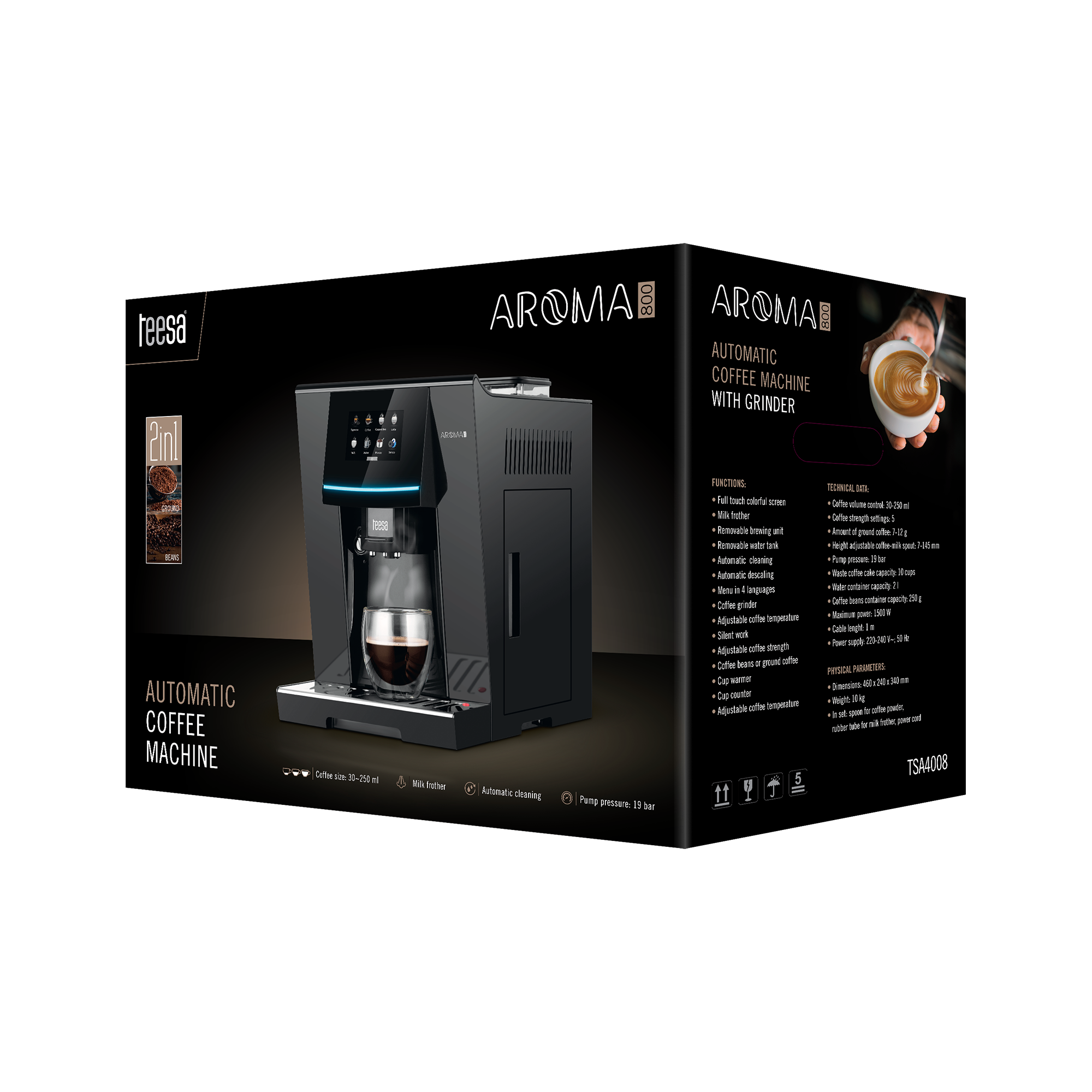 Automatyczny ekspres do kawy z młynkiem TEESA AROMA 800 - obrazek 6