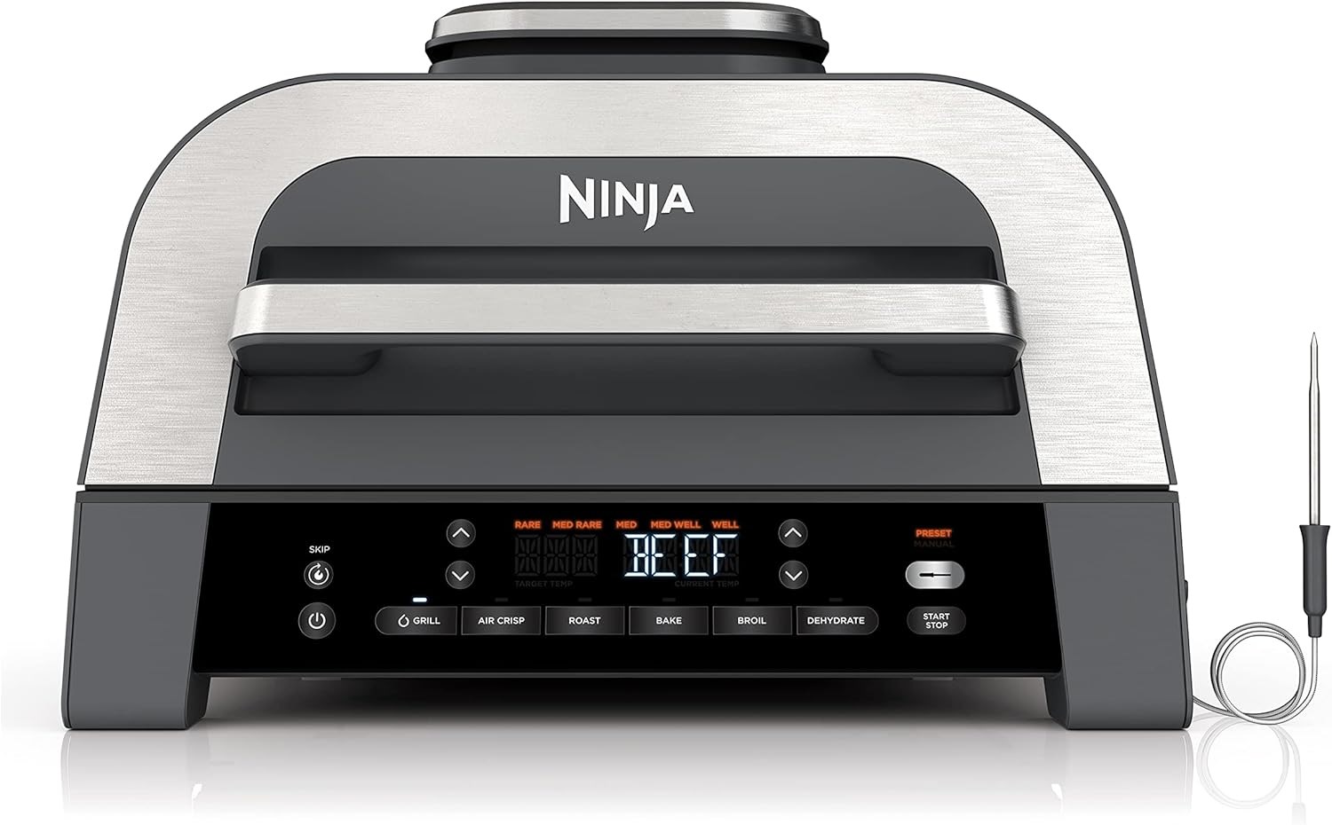NINJA | Grill i frytownica powietrzna 6 w 1 MAX | DG551EU | 3,8 L | Liczba programów 6 | Srebrny/