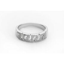 PIERŚCIONEK ZE STALI CHIRURGICZNEJ PLATEROWANEJ BIAŁYM ZŁOTEM Z KRYSZTAŁKIEM PST432, Rozmiar pierścionków: US7 EU14